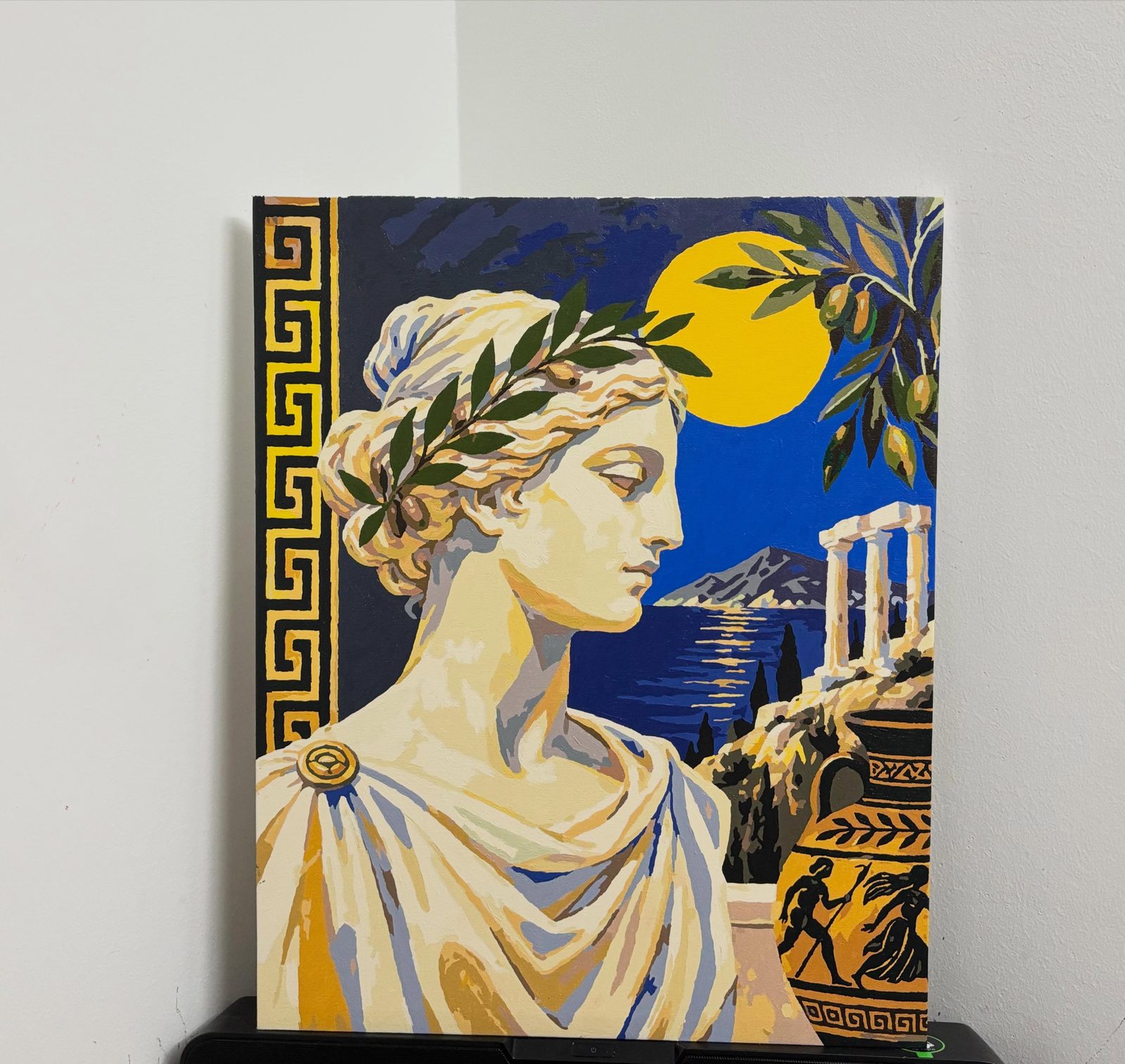 The Muse — Hand-Painted Artwork (Guided Painting) · Ancient Greece
