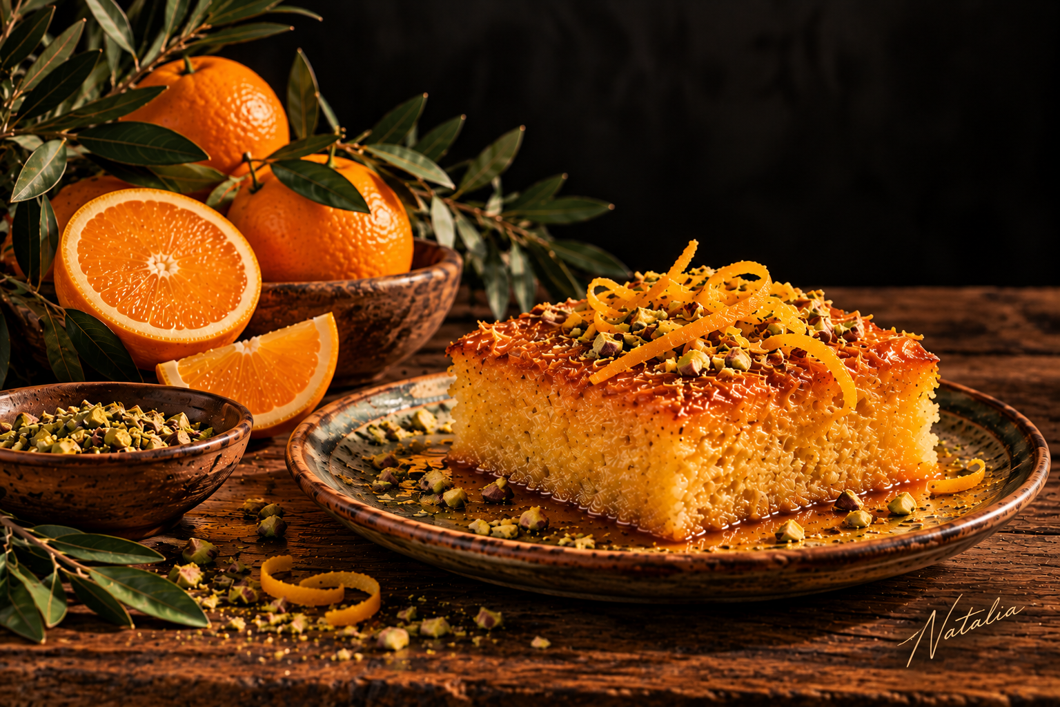 Golden Greek Orange Cake — Art Print · Food & Drinks