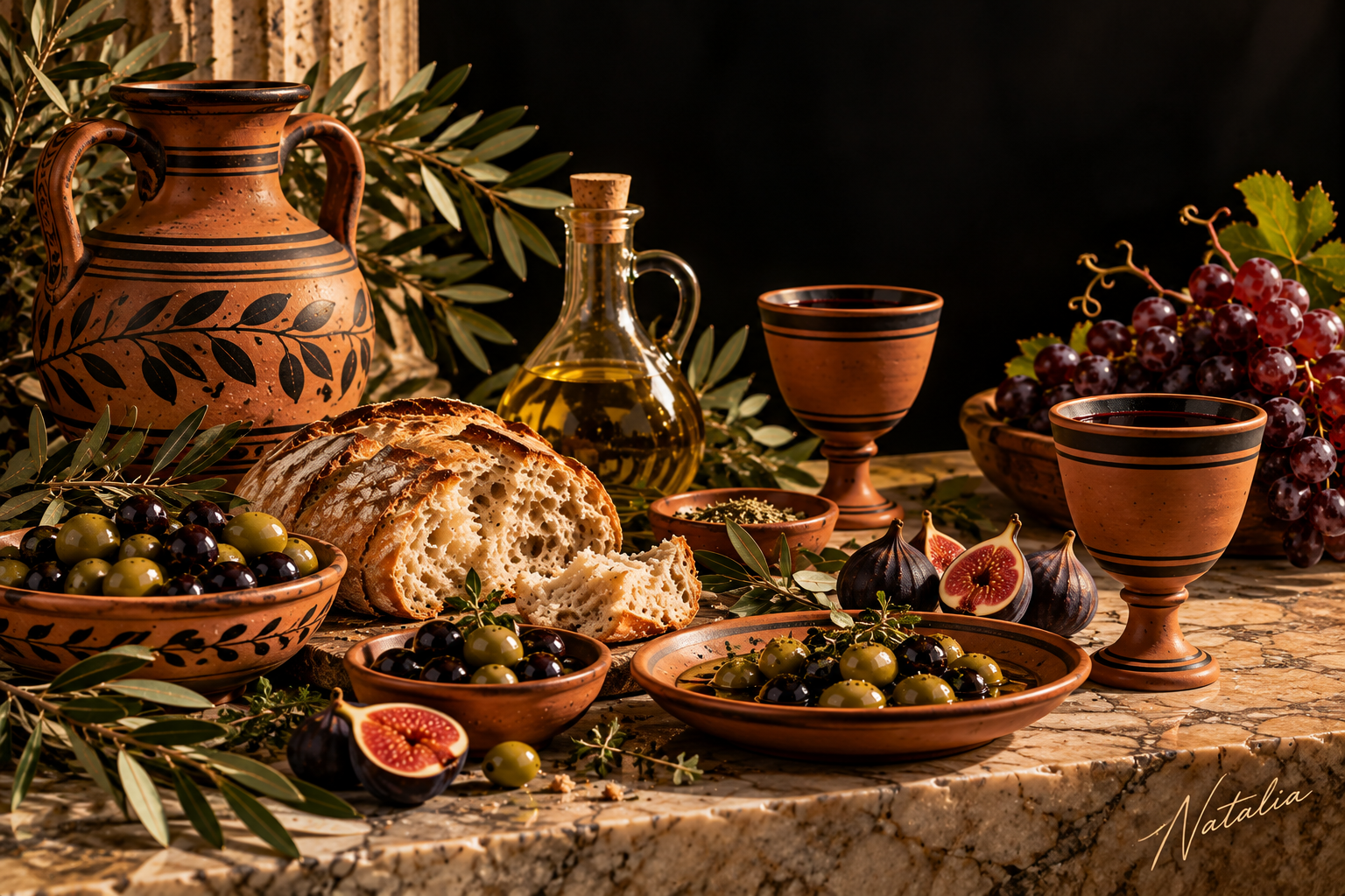 A Taste of Ancient Greece — Art Print · Food & Drinks