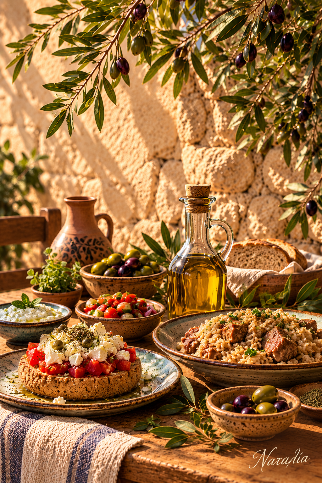 Cretan Table — Art Print · Food & Drinks