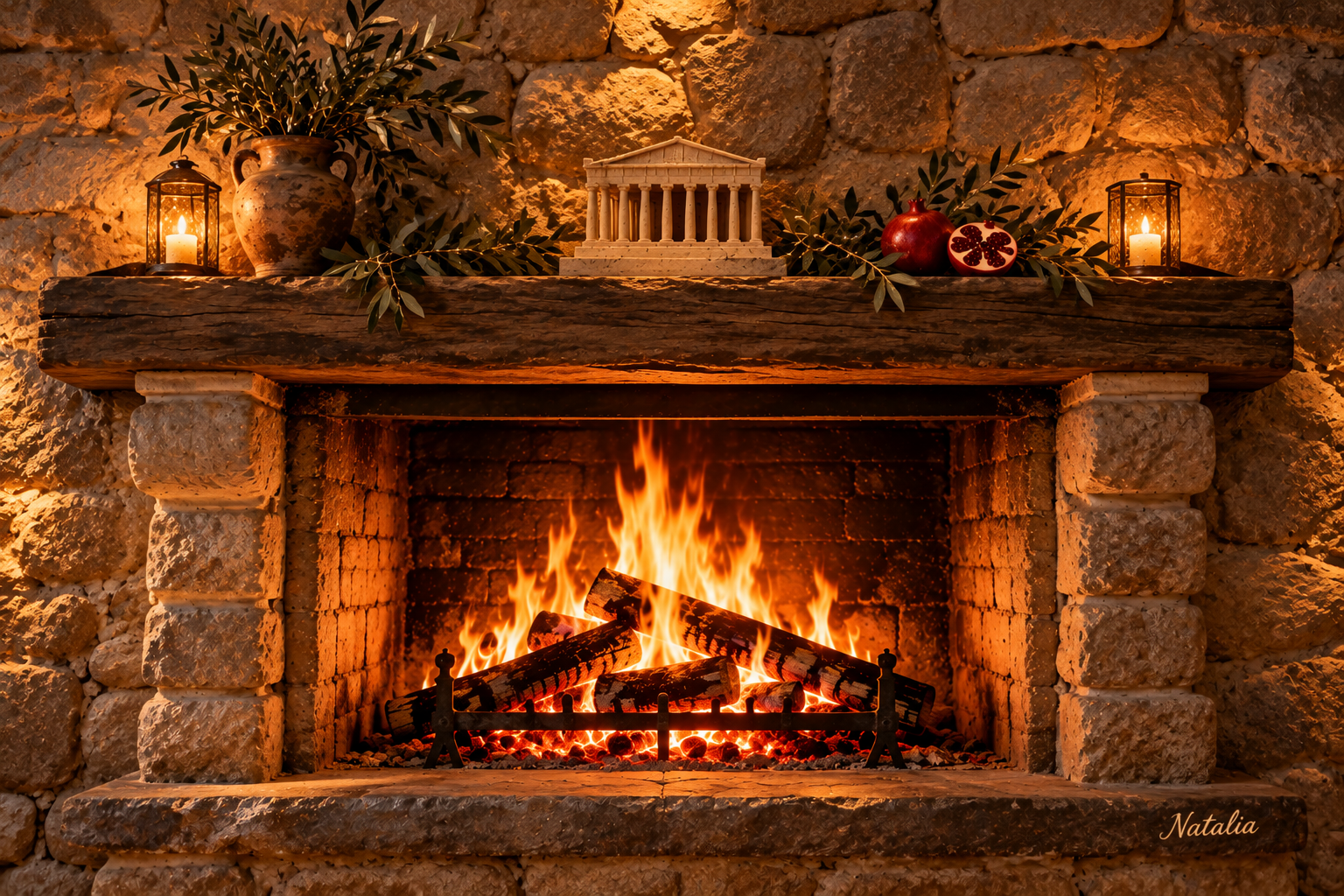 The Mediterranean Hearth — Art Print · Christmas