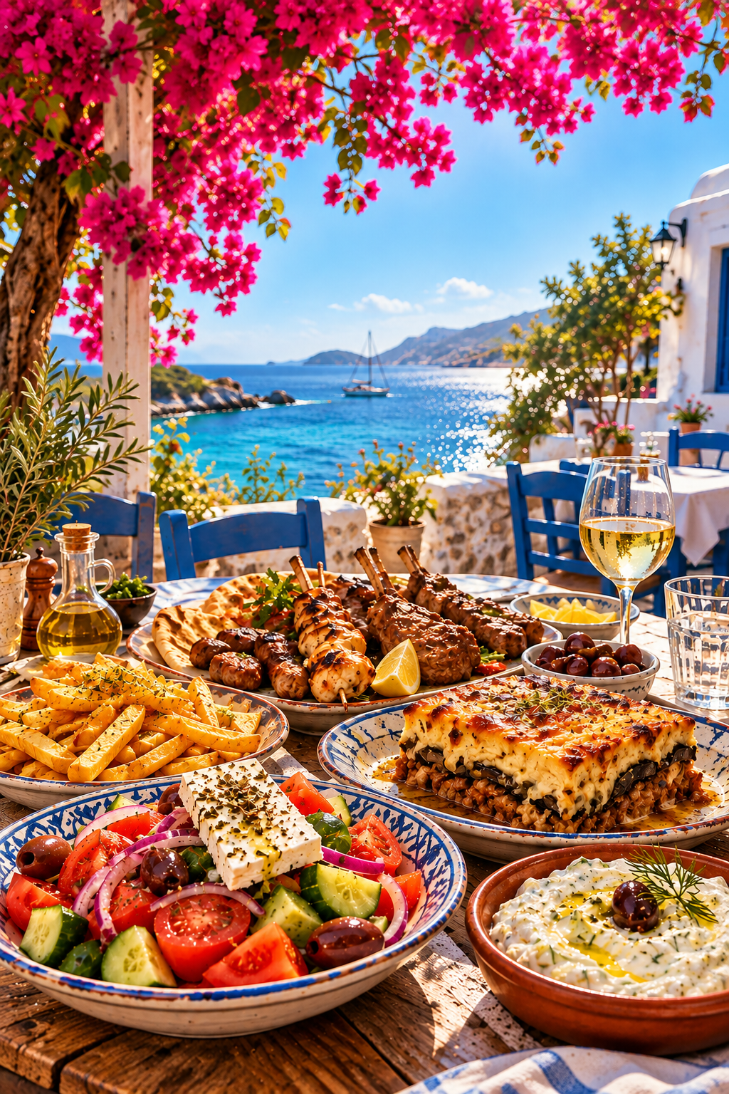 Trapezi by the Aegean — Art Print · Food & Drinks