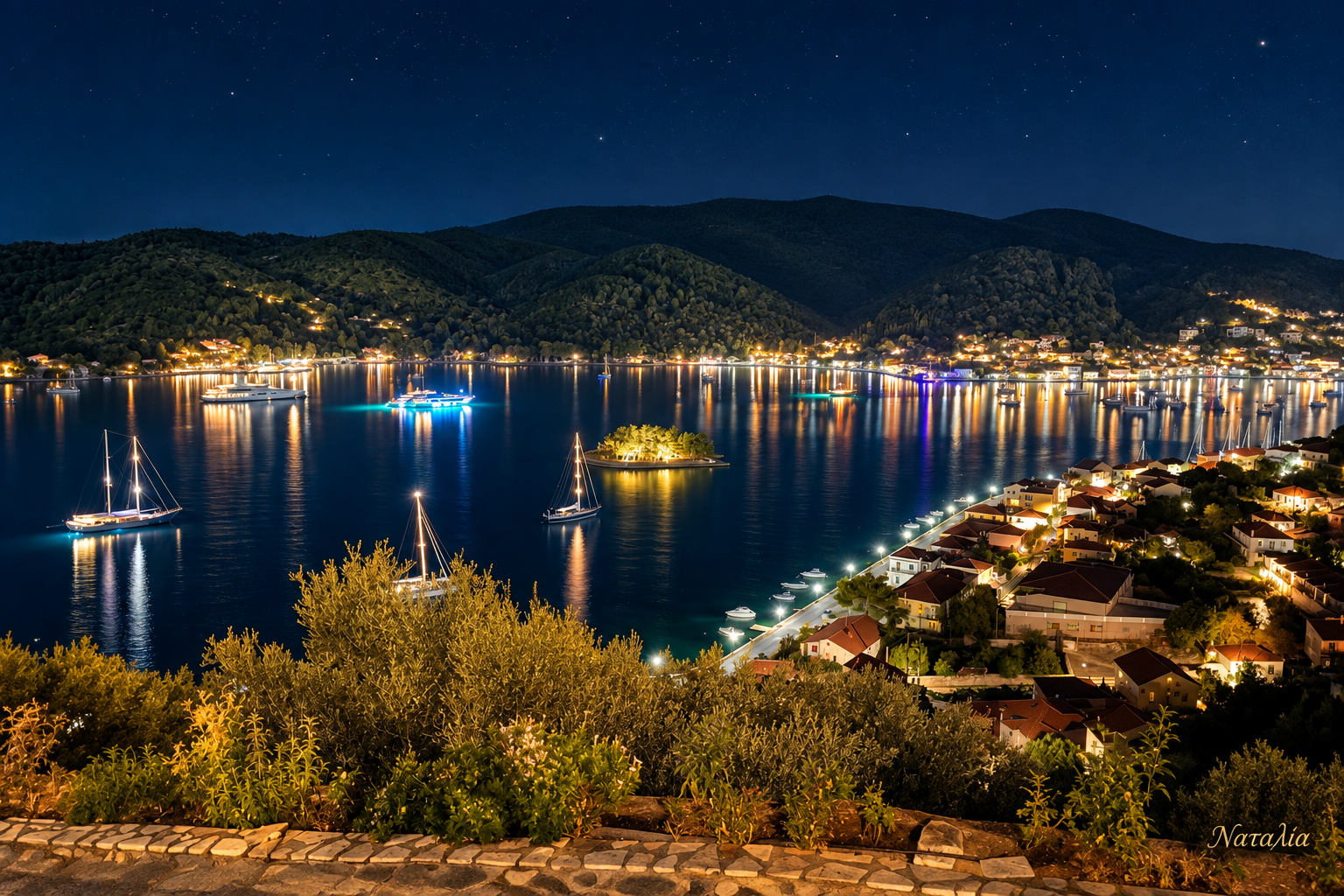 Ithaca - night — Art Print · Greek Summer
