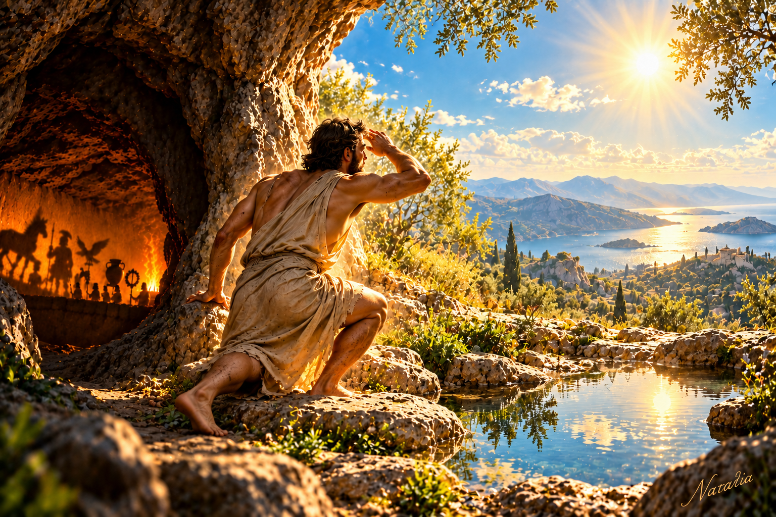 The Allegory of the Cave III — The Light — Art Print · Philosophy