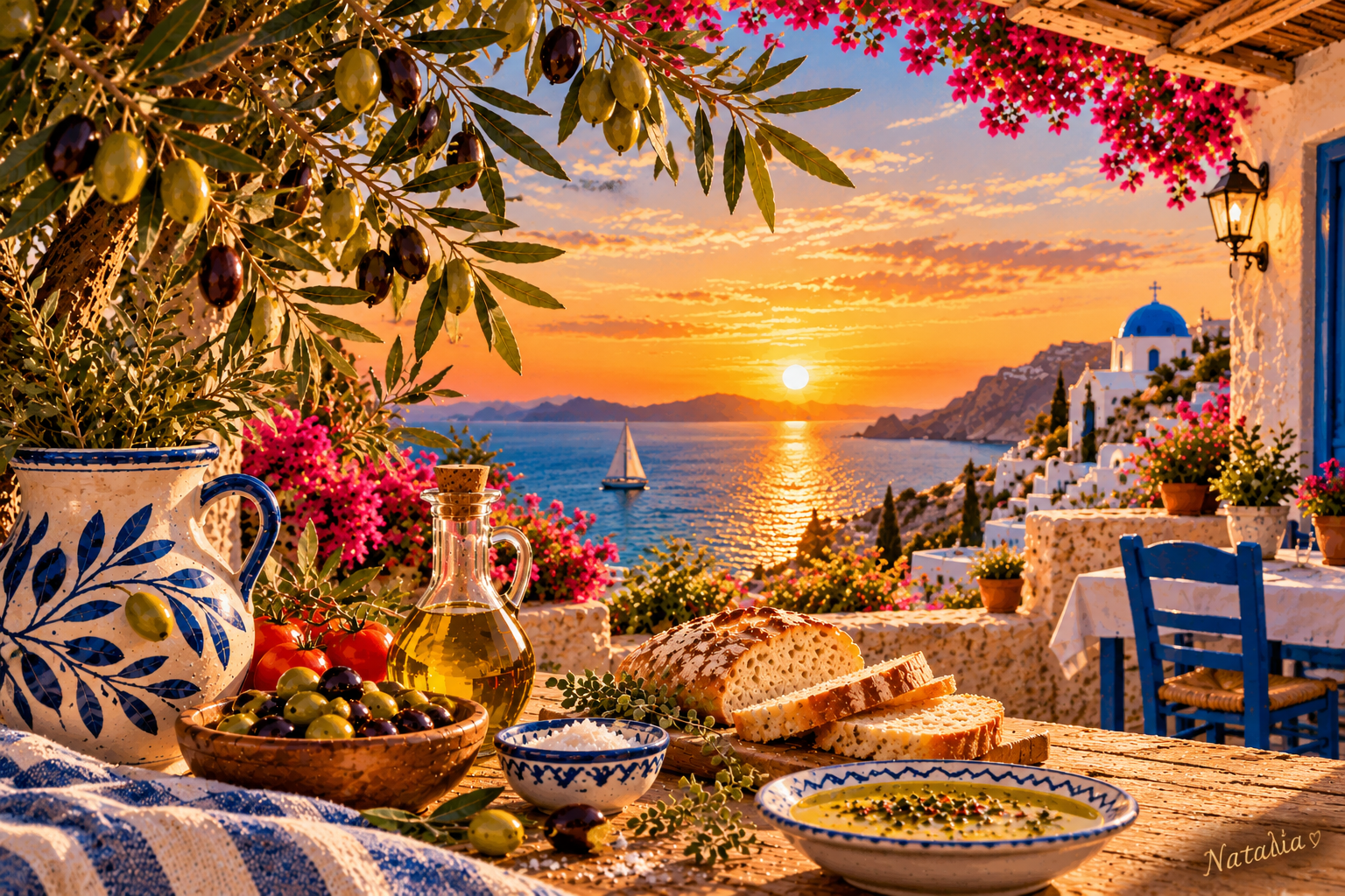A Taste of Greece — Art Print · Food & Drinks